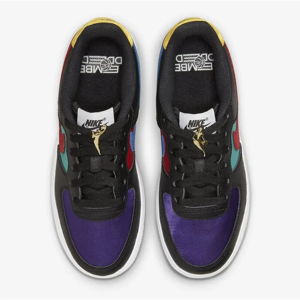 Nike Air Force 1 LV8 EMB NBA WNBA Black Teal DN4178 001 - SIZE 6Y / 7.5 WOMENS - Picture 5 of 13